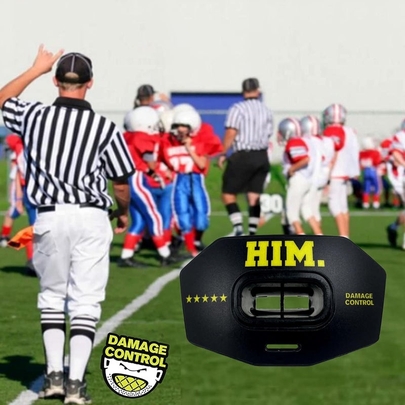 DAMAGE CONTROL Youth Football Mouth Guard – Breathable No Boil Mouthpiece, Protects Lips & Teeth, Works with Braces, Includes Helmet Strap – Sports Gear & Accessories (Him) - Image 4